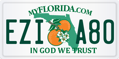 FL license plate EZIA80
