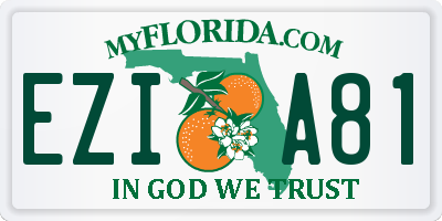 FL license plate EZIA81