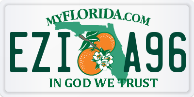 FL license plate EZIA96