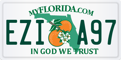 FL license plate EZIA97