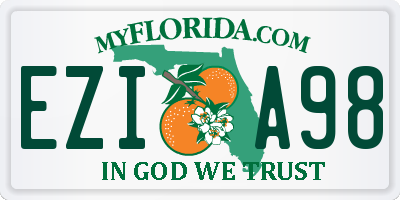 FL license plate EZIA98