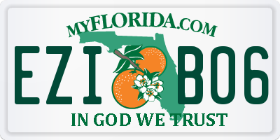 FL license plate EZIB06
