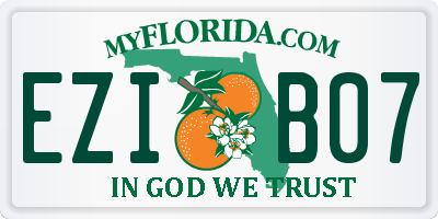 FL license plate EZIB07