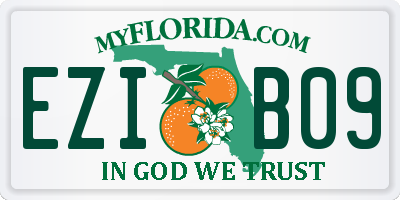 FL license plate EZIB09