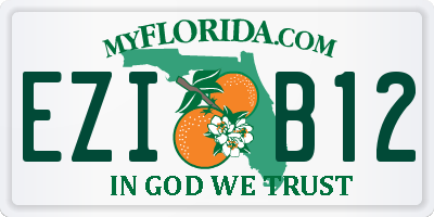 FL license plate EZIB12