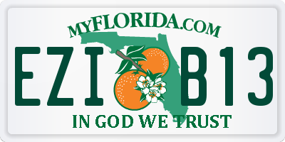 FL license plate EZIB13