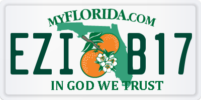 FL license plate EZIB17