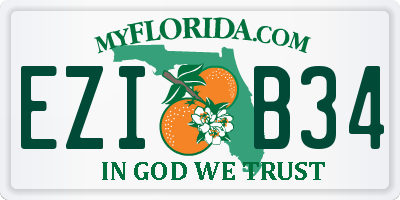 FL license plate EZIB34