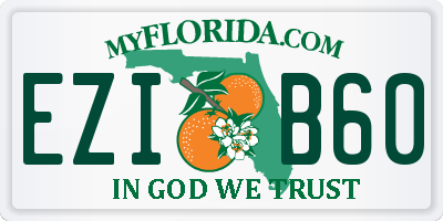 FL license plate EZIB60