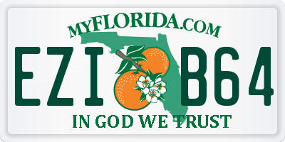 FL license plate EZIB64