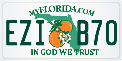 FL license plate EZIB70