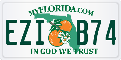 FL license plate EZIB74