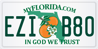 FL license plate EZIB80