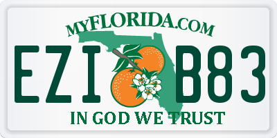FL license plate EZIB83