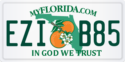 FL license plate EZIB85