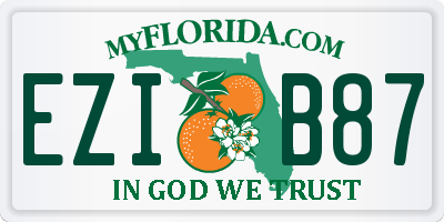 FL license plate EZIB87