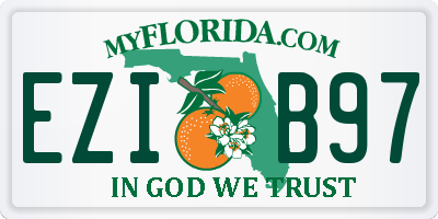 FL license plate EZIB97