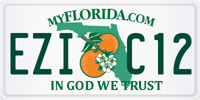 FL license plate EZIC12