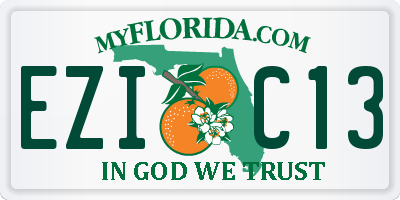 FL license plate EZIC13