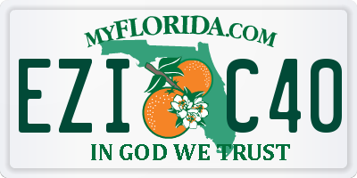 FL license plate EZIC40