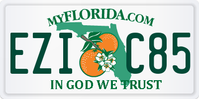 FL license plate EZIC85