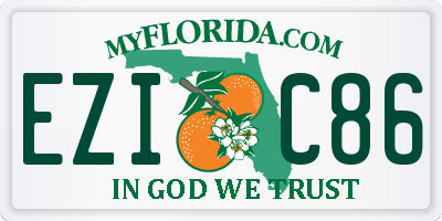 FL license plate EZIC86