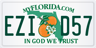 FL license plate EZID57