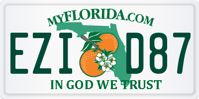 FL license plate EZID87