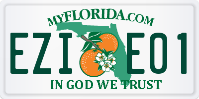 FL license plate EZIE01