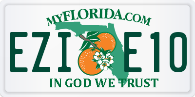 FL license plate EZIE10