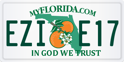 FL license plate EZIE17