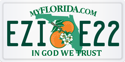 FL license plate EZIE22