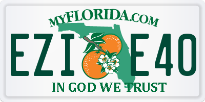 FL license plate EZIE40