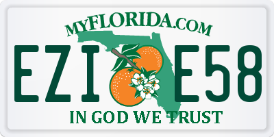 FL license plate EZIE58