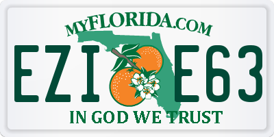 FL license plate EZIE63