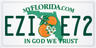 FL license plate EZIE72