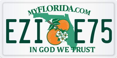 FL license plate EZIE75