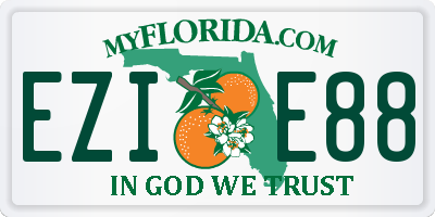 FL license plate EZIE88