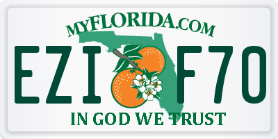 FL license plate EZIF70