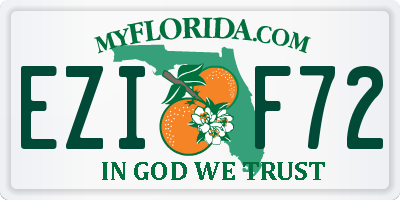 FL license plate EZIF72