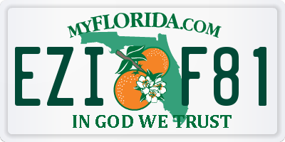 FL license plate EZIF81