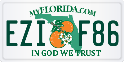 FL license plate EZIF86