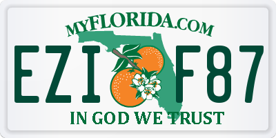 FL license plate EZIF87