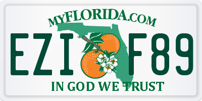 FL license plate EZIF89