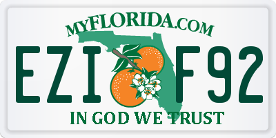 FL license plate EZIF92