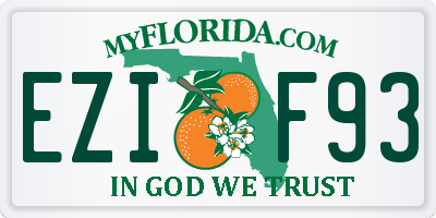 FL license plate EZIF93