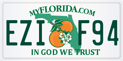 FL license plate EZIF94