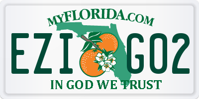 FL license plate EZIG02