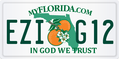 FL license plate EZIG12