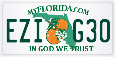 FL license plate EZIG30